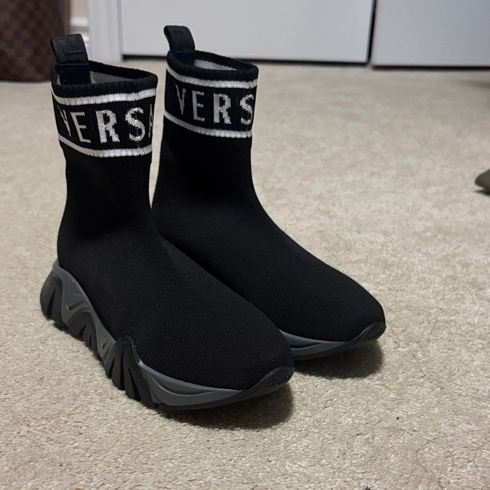 Versace Black and Gray Women's Sneakers
